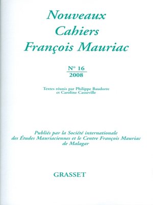 cover image of Nouveaux cahiers François Mauriac N°16